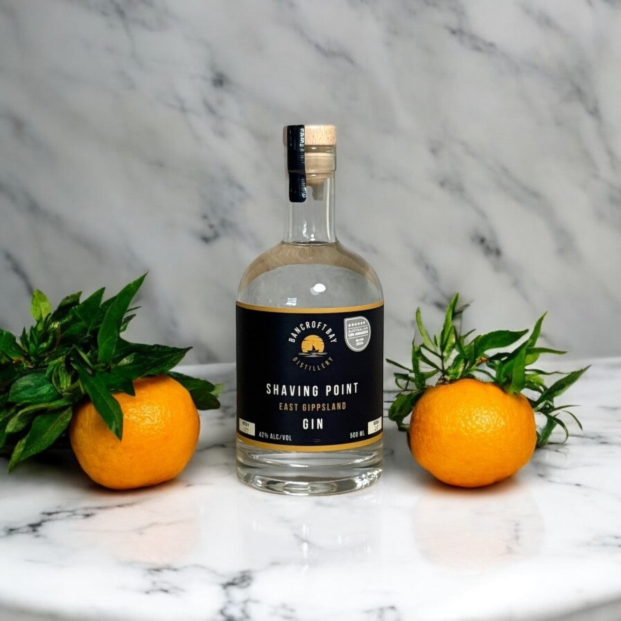 A bottle of Shaving Point East Gippsland Gin East Gippsland Distillery Metung .